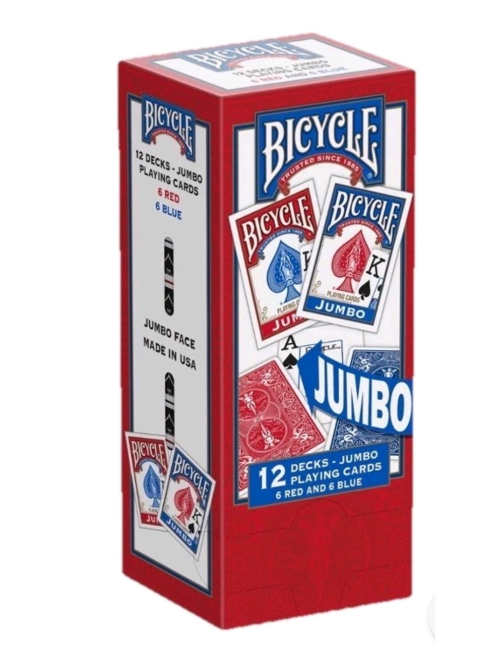 Bicycle Jumbo Face Playing Cards 12 Pack 6red/6blue